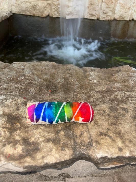 ❤️🧡💛Rainbow Rose White Sage Smudge Stick💚🩵💙💜